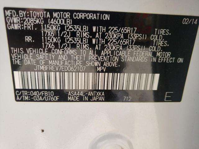 Photo 10 from auction – 2014 TOYOTA RAV4 LE with VIN JTMBFREV7ED062107