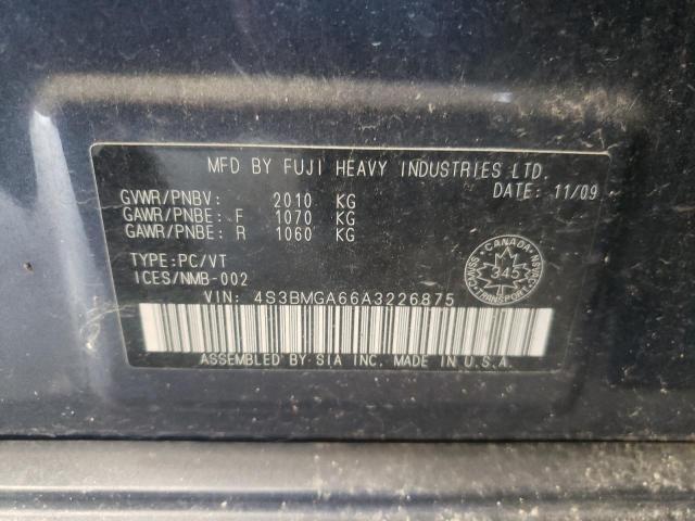 Photo 10 from auction – 2010 SUBARU LEGACY 2.5 with VIN 4S3BMGA66A3226875