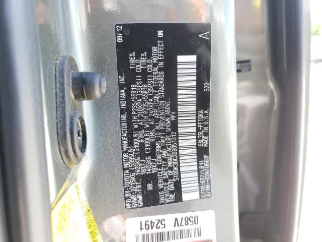 Photo 10 from auction – 2013 TOYOTA SIENNA XLE with VIN 5TDDK3DC2DS051312