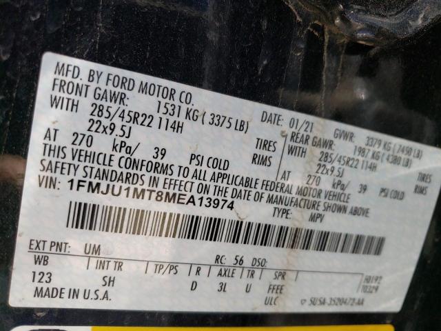 Photo 10 from auction – 2021 FORD EXPEDITION with VIN 1FMJU1MT8MEA13974