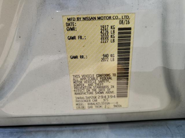 Photo 10 from auction – 2016 NISSAN ALTIMA 2.5 with VIN 1N4AL3AP2GC294394