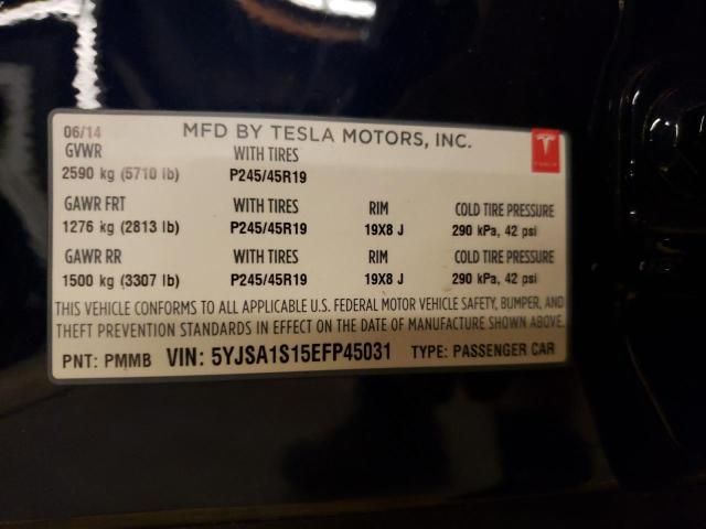 Photo 10 from auction – 2014 TESLA MODEL S with VIN 5YJSA1S15EFP45031