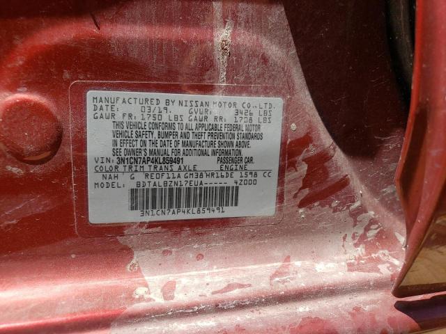 Photo 10 from auction – 2019 NISSAN VERSA S with VIN 3N1CN7AP4KL859491
