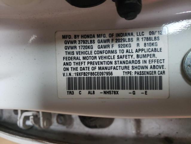 Photo 10 from auction – 2012 HONDA CIVIC EX with VIN 19XFB2F86CE097956