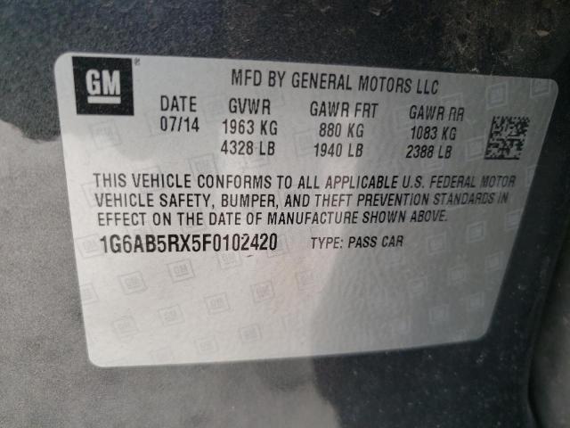 Photo 10 from auction – 2015 CADILLAC ATS LUXURY with VIN 1G6AB5RX5F0102420