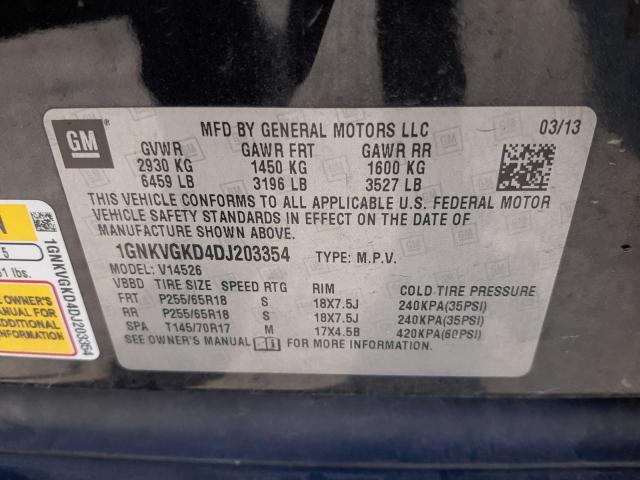 Photo 10 from auction – 2013 CHEVROLET TRAVERSE L with VIN 1GNKVGKD4DJ203354