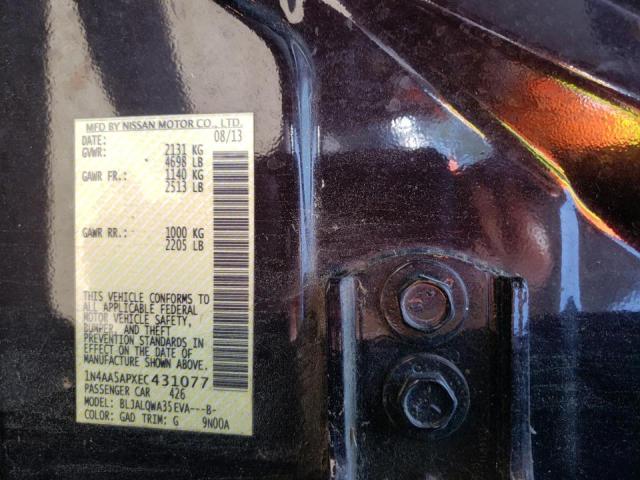 Photo 10 from auction – 2014 NISSAN MAXIMA S with VIN 1N4AA5APXEC431077