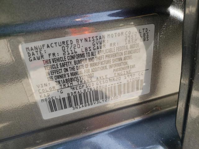 Photo 10 from auction – 2020 NISSAN SENTRA S with VIN 3N1AB8BV3LY271007