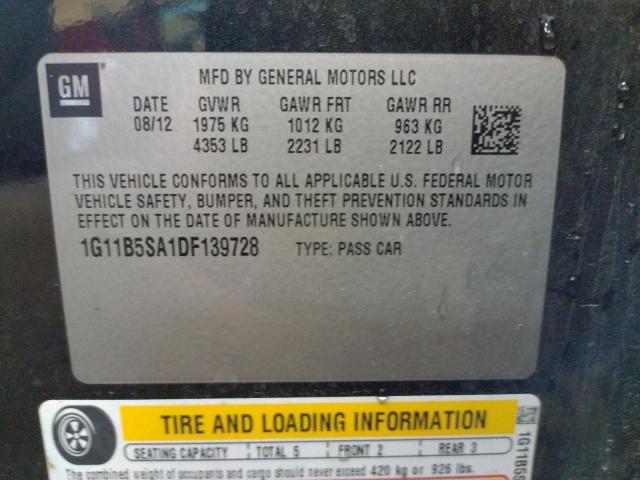 Photo 10 from auction – 2013 CHEVROLET MALIBU LS with VIN 1G11B5SA1DF139728