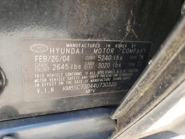 Photo 10 from auction – 2004 HYUNDAI SANTA FE G with VIN KM8SC73D44U730320