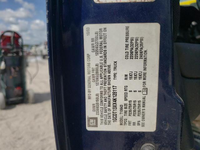 Photo 10 from auction – 2004 CHEVROLET S10 with VIN 1GCDT13XX4K128117