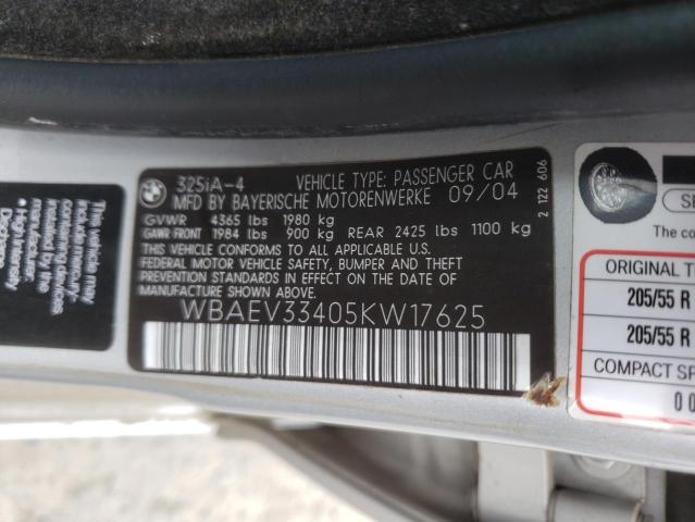 Photo 10 from auction – 2005 BMW 3 SERIES with VIN WBAEV33405KW17625
