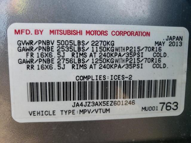 Photo 10 from auction – 2014 MITSUBISHI OUTLANDER with VIN JA4JZ3AX5EZ601246