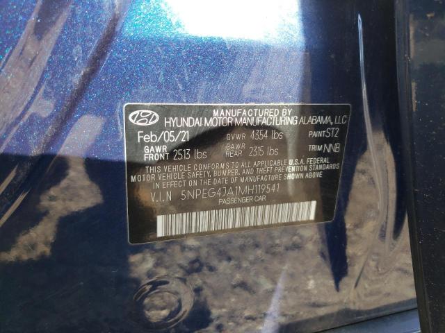 Photo 10 from auction – 2021 HYUNDAI SONATA SE with VIN 5NPEG4JA1MH119541