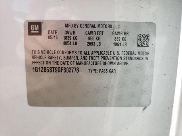Photo 10 from auction – 2016 CHEVROLET MALIBU LS with VIN 1G1ZB5ST9GF302778