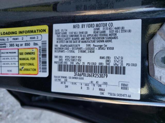 Photo 10 from auction – 2014 FORD FUSION SE with VIN 3FA6P0LU6ER253079