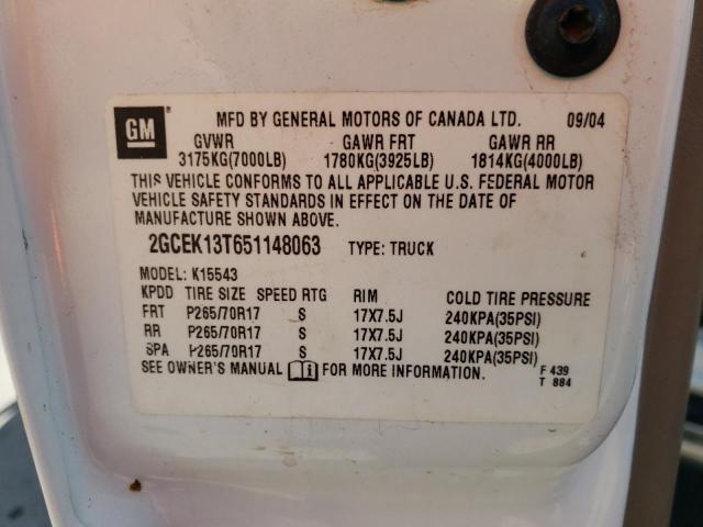 Photo 10 from auction – 2005 CHEVROLET SILVERADO with VIN 2GCEK13T651148063