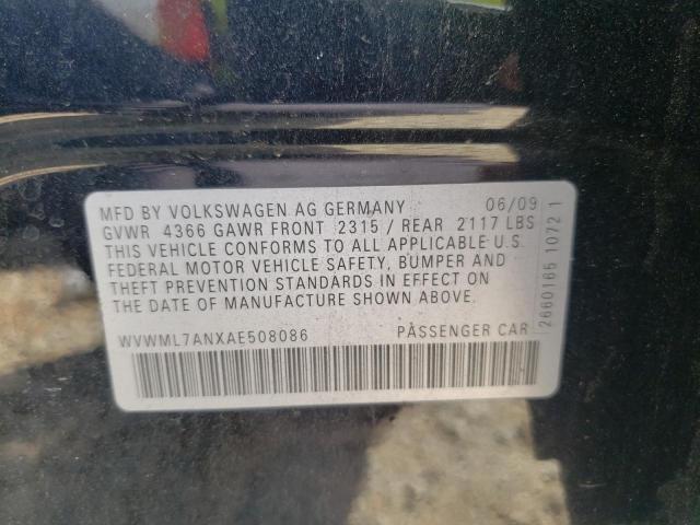 Photo 10 from auction – 2010 VOLKSWAGEN CC SPORT with VIN WVWML7ANXAE508086