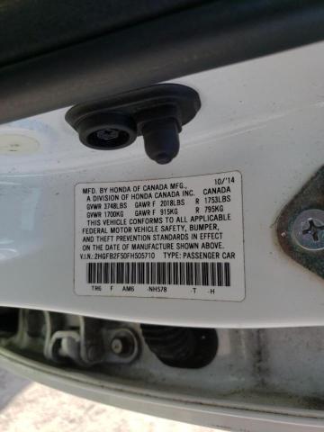 Photo 10 from auction – 2015 HONDA CIVIC LX with VIN 2HGFB2F50FH505710