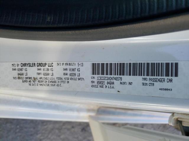 Photo 10 from auction – 2013 DODGE AVENGER SX with VIN 1C3CDZCGXDN746578