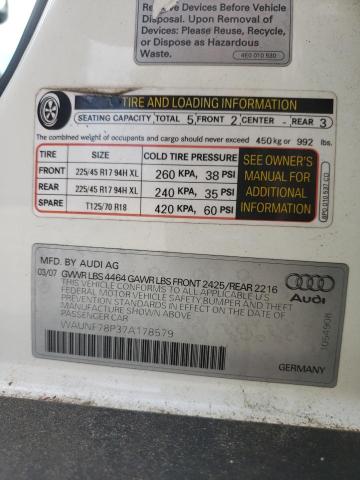 Photo 10 from auction – 2007 AUDI A3 2.0 PRE with VIN WAUNF78P37A178579