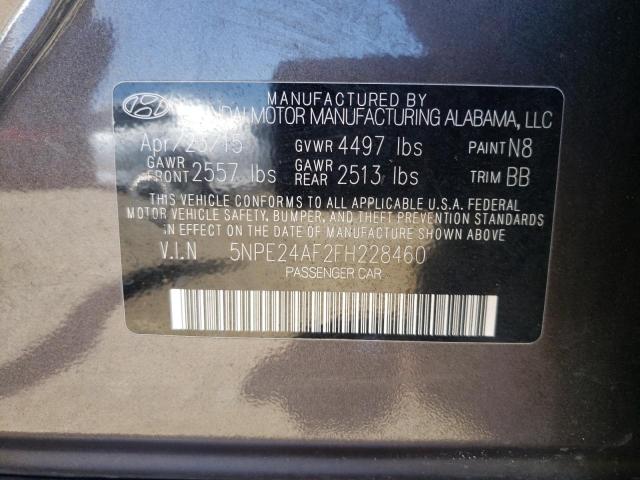 Photo 10 from auction – 2015 HYUNDAI SONATA SE with VIN 5NPE24AF2FH228460