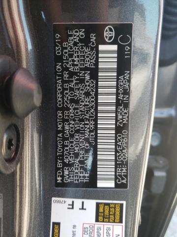 Photo 10 from auction – 2019 TOYOTA PRIUS with VIN JTDL9RFU2K3004232
