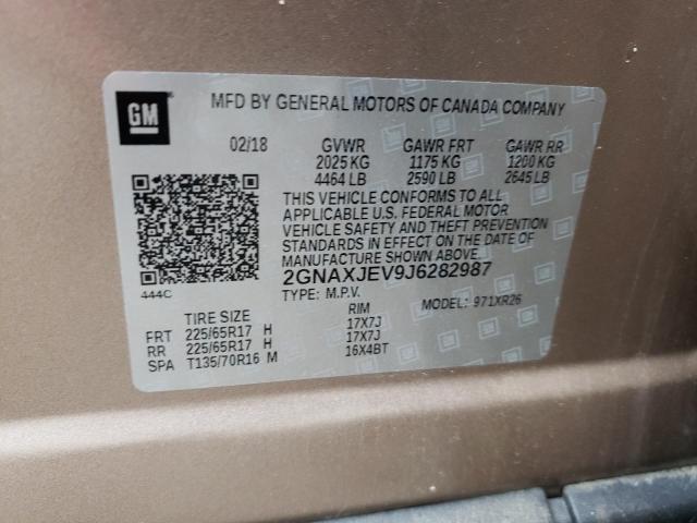 Photo 10 from auction – 2018 CHEVROLET EQUINOX LT with VIN 2GNAXJEV9J6282987