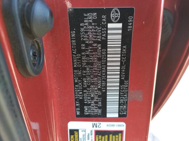 Photo 10 from auction – 2010 TOYOTA CAMRY BASE with VIN 4T1BF3EK8AU102560