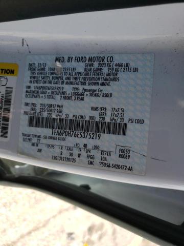 Photo 10 from auction – 2014 FORD FUSION SE with VIN 1FA6P0H76E5375219
