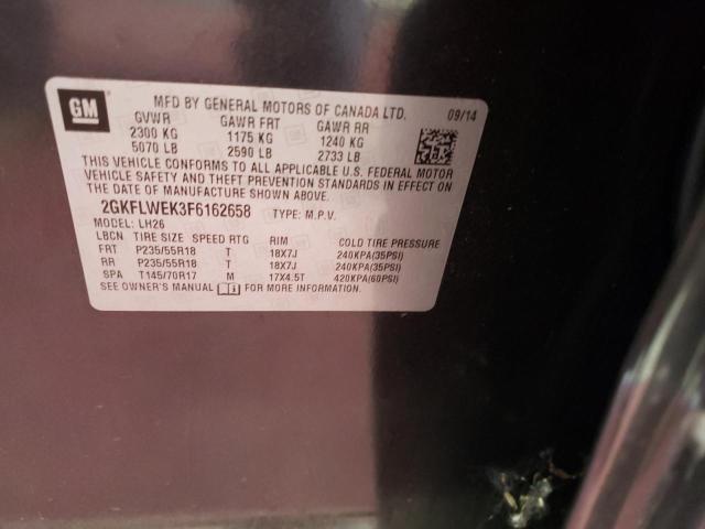 Photo 10 from auction – 2015 GMC TERRAIN SL with VIN 2GKFLWEK3F6162658