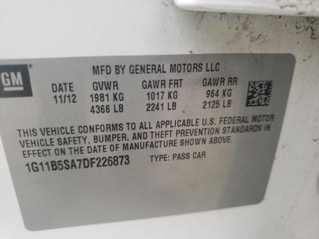 Photo 10 from auction – 2013 CHEVROLET MALIBU LS with VIN 1G11B5SA7DF226873