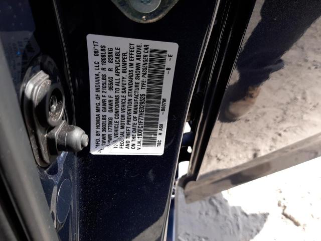 Photo 10 from auction – 2017 HONDA CIVIC EXL with VIN 19XFC1F77HE029526