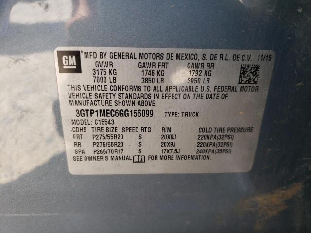 Photo 10 from auction – 2016 GMC SIERRA C15 with VIN 3GTP1MEC6GG156099