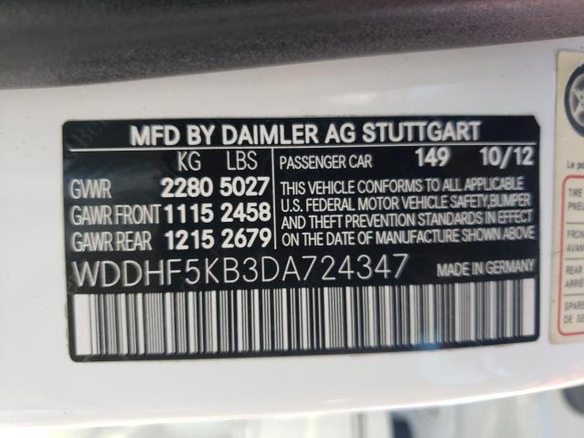 Photo 10 from auction – 2013 MERCEDES-BENZ E 350 with VIN WDDHF5KB3DA724347