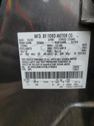 Photo 10 from auction – 2007 LINCOLN MKX with VIN 2LMDU88C07BJ15953