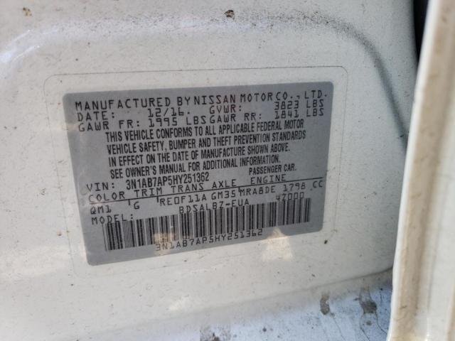 Photo 10 from auction – 2017 NISSAN SENTRA with VIN 3N1AB7AP5HY251362