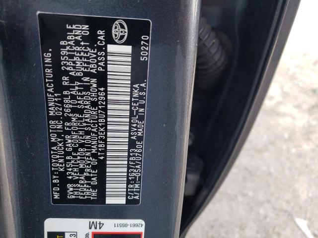 Фото 10 с аукциона – 2011 TOYOTA CAMRY BASE с VIN 4T1BF3EK1BU712964