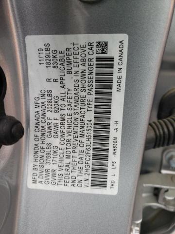 Photo 10 from auction – 2020 HONDA CIVIC LX with VIN 2HGFC2F63LH515004