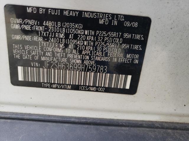Photo 10 from auction – 2009 SUBARU FORESTER 2 with VIN JF2SH63699H759783