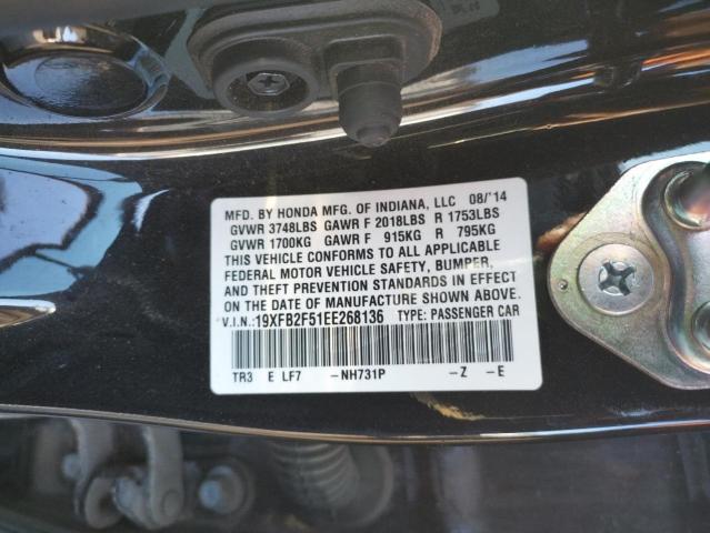 Photo 10 from auction – 2014 HONDA CIVIC LX with VIN 19XFB2F51EE268136
