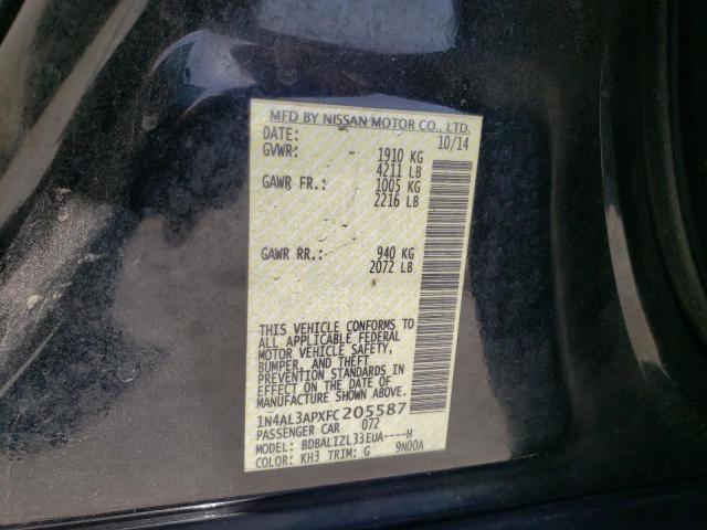 Photo 10 from auction – 2015 NISSAN ALTIMA 2.5 with VIN 1N4AL3APXFC205587