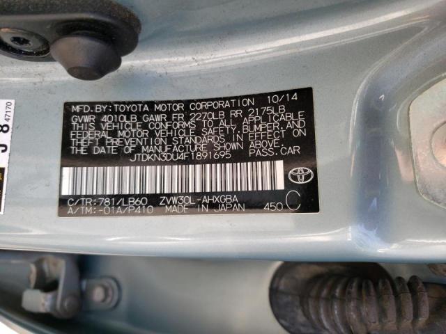 Photo 10 from auction – 2015 TOYOTA PRIUS with VIN JTDKN3DU4F1891695