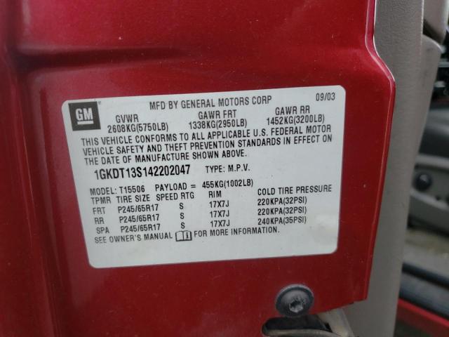 Photo 10 from auction – 2004 GMC ENVOY with VIN 1GKDT13S142202047