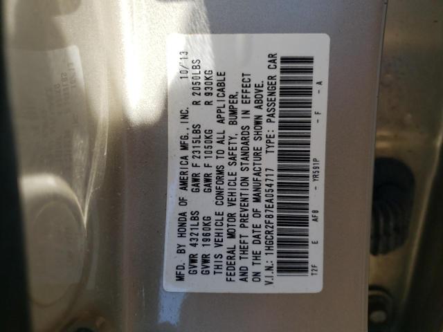Photo 10 from auction – 2014 HONDA ACCORD EXL with VIN 1HGCR2F87EA054717