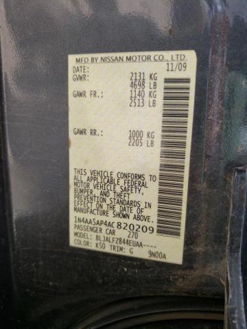 Photo 10 from auction – 2010 NISSAN MAXIMA S with VIN 1N4AA5AP4AC820209