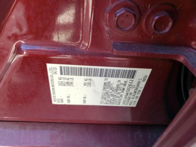 Photo 10 from auction – 2010 NISSAN ALTIMA SR with VIN 1N4BL2AP6AN502612