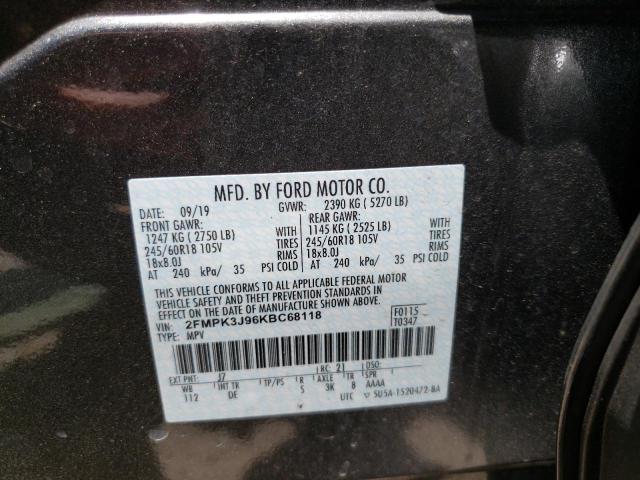 Photo 10 from auction – 2019 FORD EDGE SEL with VIN 2FMPK3J96KBC68118