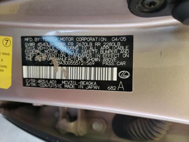 Photo 10 from auction – 2005 LEXUS ES 330 with VIN JTHBA30G555121569