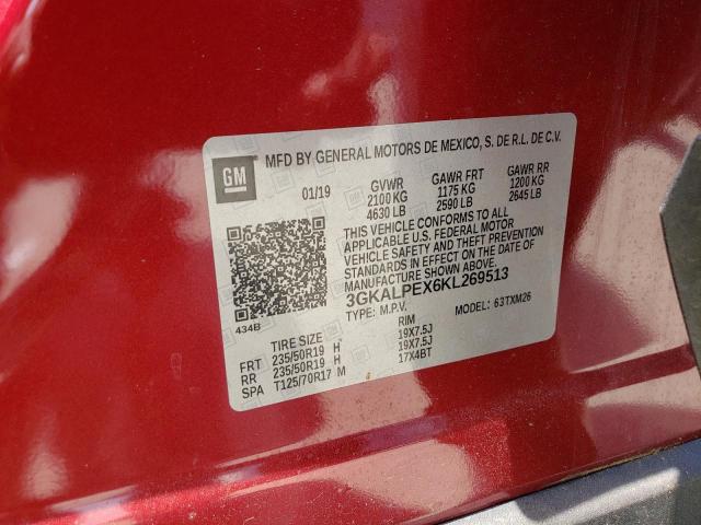 Photo 10 from auction – 2019 GMC TERRAIN SL with VIN 3GKALPEX6KL269513